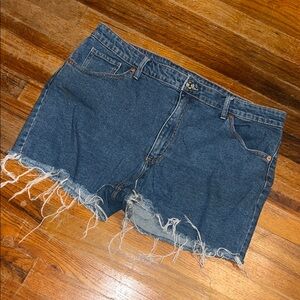 Wild Fable Blue Jean Shorts Frayed Hem High-Waisted